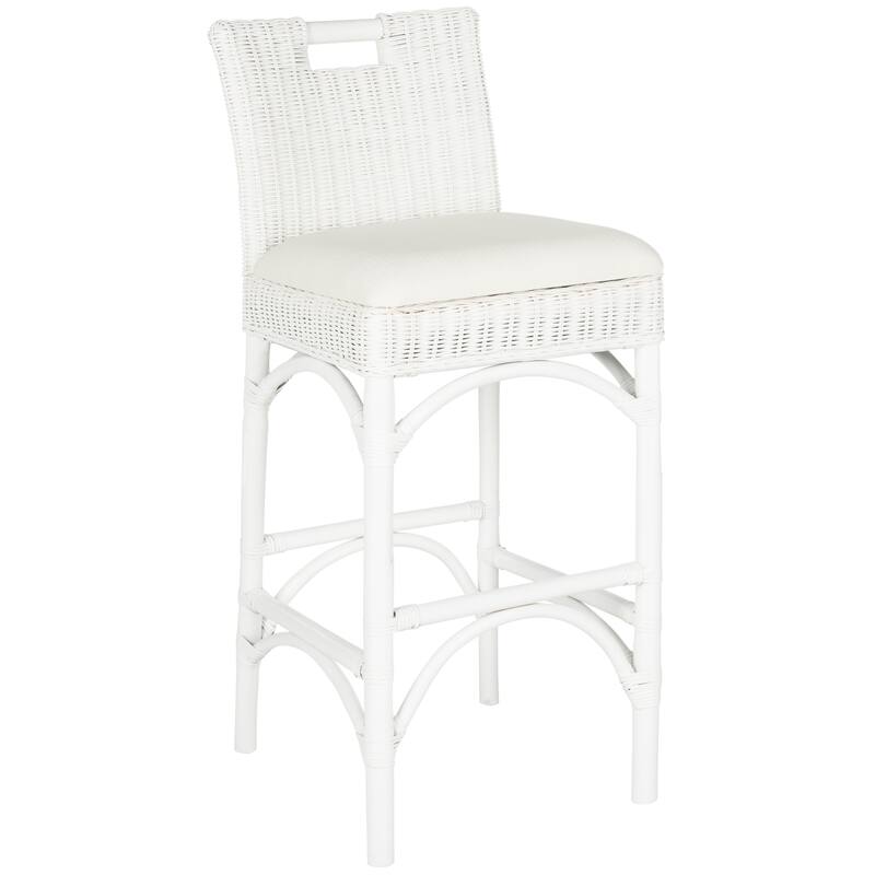SAFAVIEH 17.75 -inch Fremont White Barstool - 18" x 20" x 42.5"