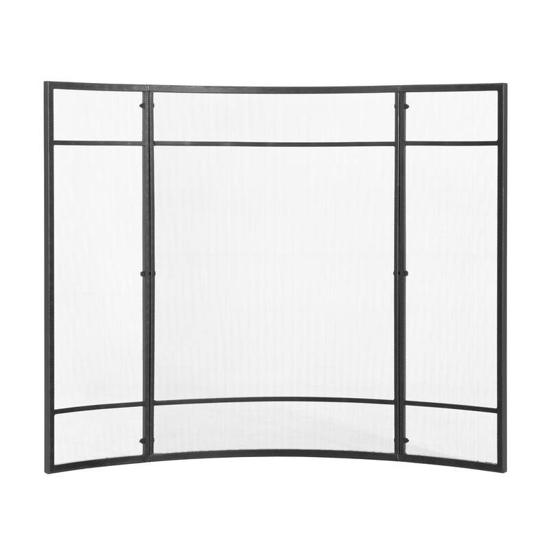 Christopher Knight Home - Regina Modern Iron Fireplace Screen with Curved Arc Design