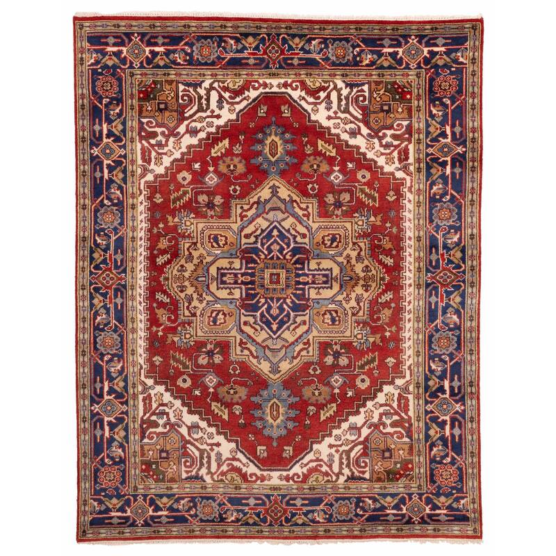 ECARPETGALLERY Hand-knotted Serapi Heritage Red Wool Rug - 8'0 x 10'1