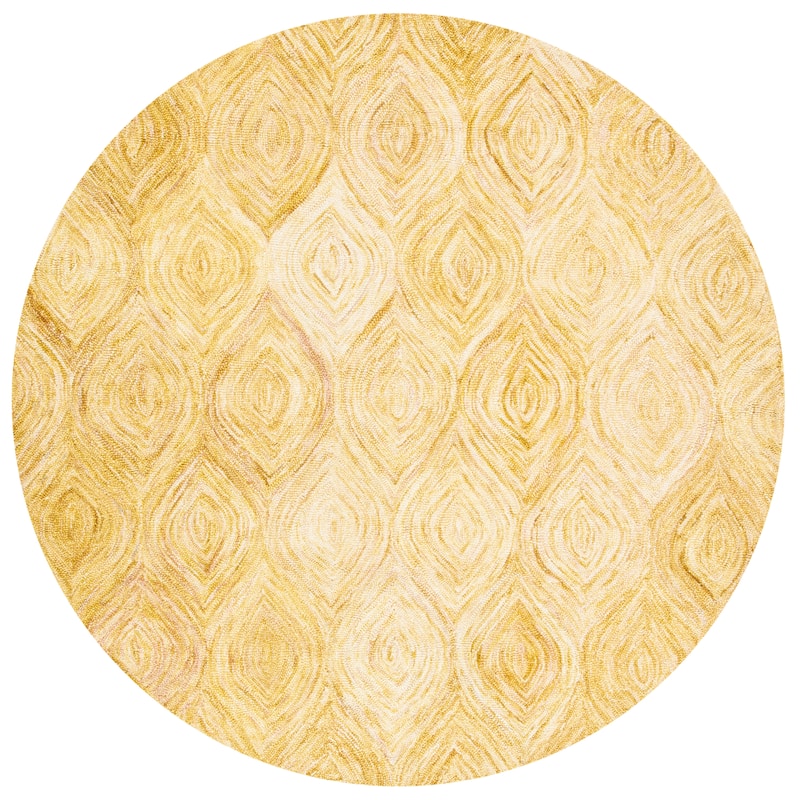 SAFAVIEH Handmade Ikat Lilija Wool Rug - 6' Round - Gold