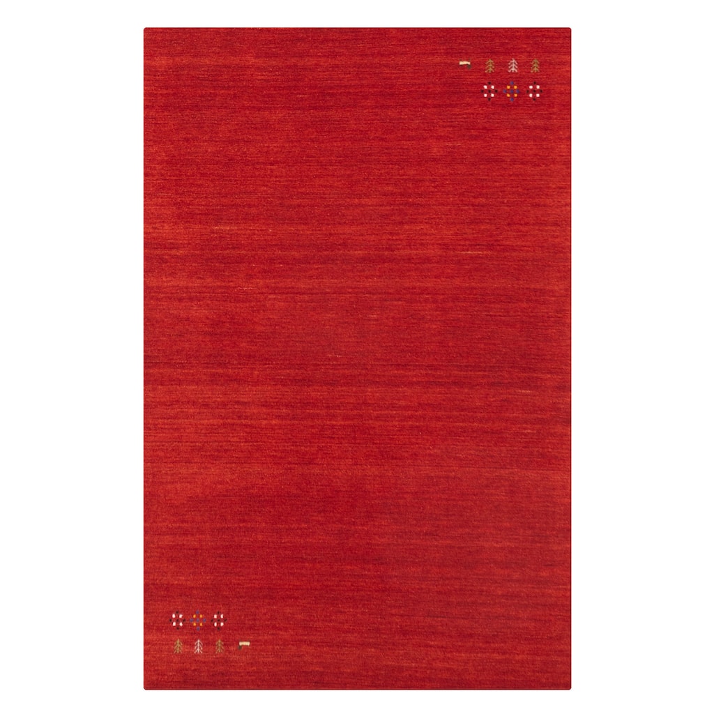 ECARPETGALLERY Hand Loomed Kashkuli Gabbeh Red Wool Rug - 4'11 x 7'9