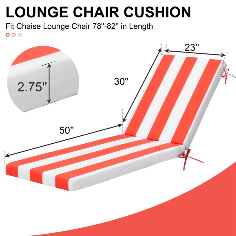 Outdoor Patio Chaise Lounge Chair Cushion