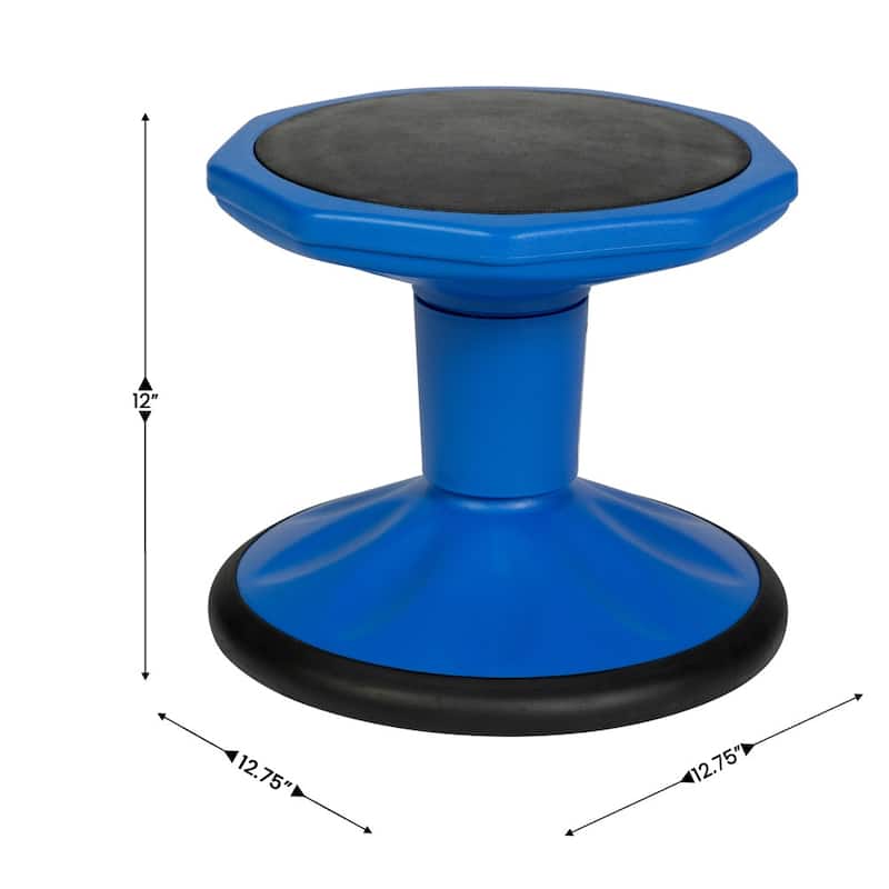 Commercial Fixed Height Collaborative Wobble Stool - 12.75"W x 12.75"D x 12"H
