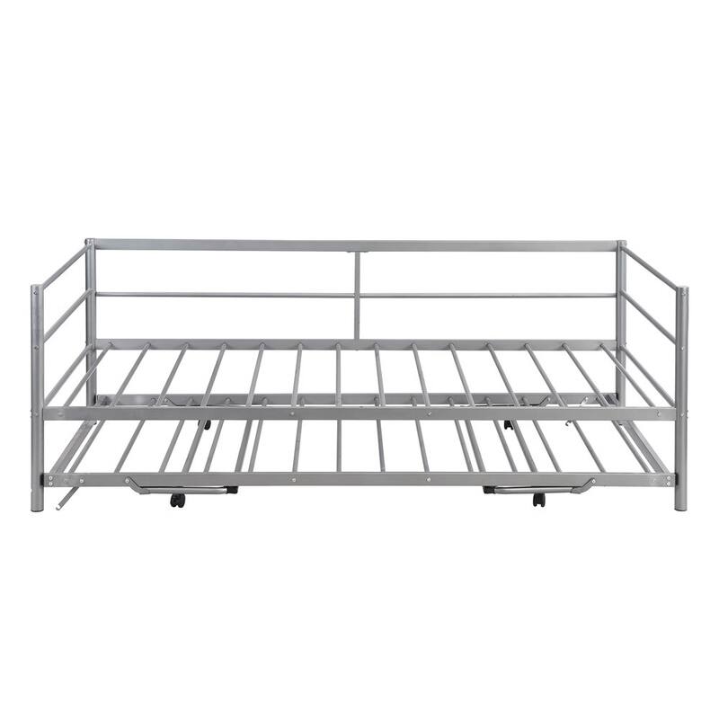 Merax Twin Size Daybed with Adjustable Trundle, Pop Up Trundle