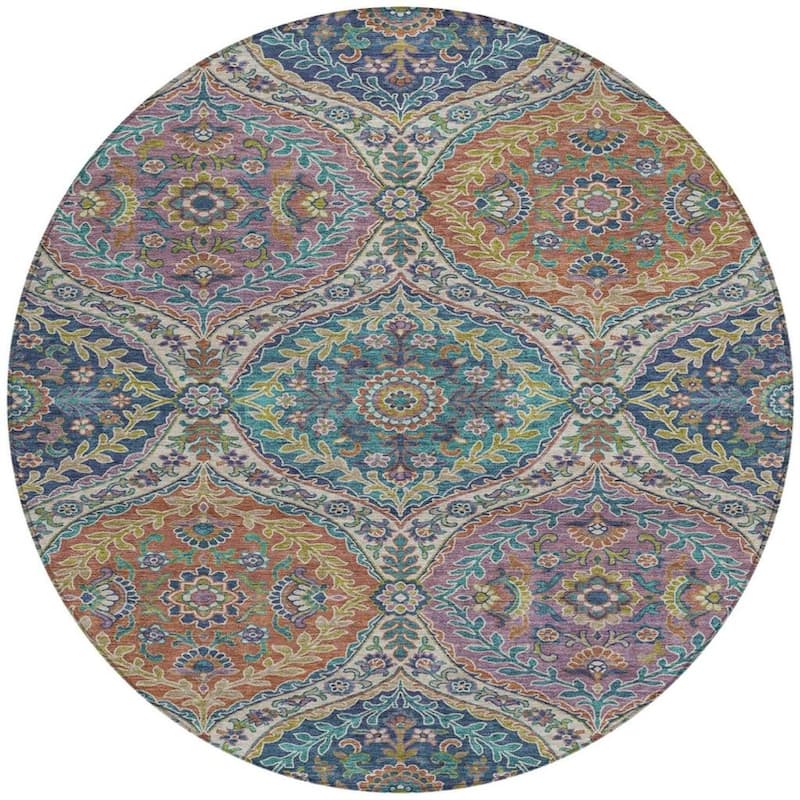 HomeRoots Floral Traditional Rectangle Outdoor Rug