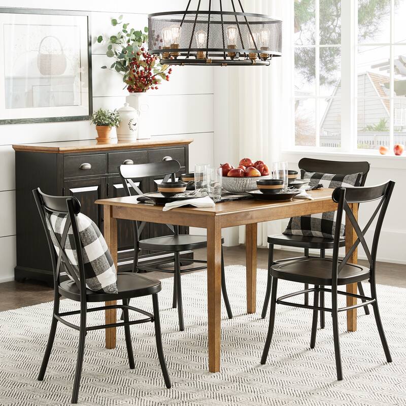 Wilmington II Oak Wood Finish 48" Rectangle Dining Set by iNSPIRE Q Classic