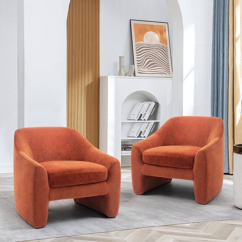 2 Set Oversized Armchair Modern Upholstered Accent Chair
