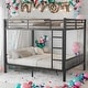 preview thumbnail 1 of 10, Queen Over Queen Metal Bunk Bed with Ladder and Slats Support for Adults Teens