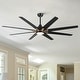 preview thumbnail 78 of 83, YUHAO 84 In. Indoor/Outdoor Modern Industrial Large Windmill Aluminum Blade Ceiling Fans With Lights, Quiet DC Motor and Remote