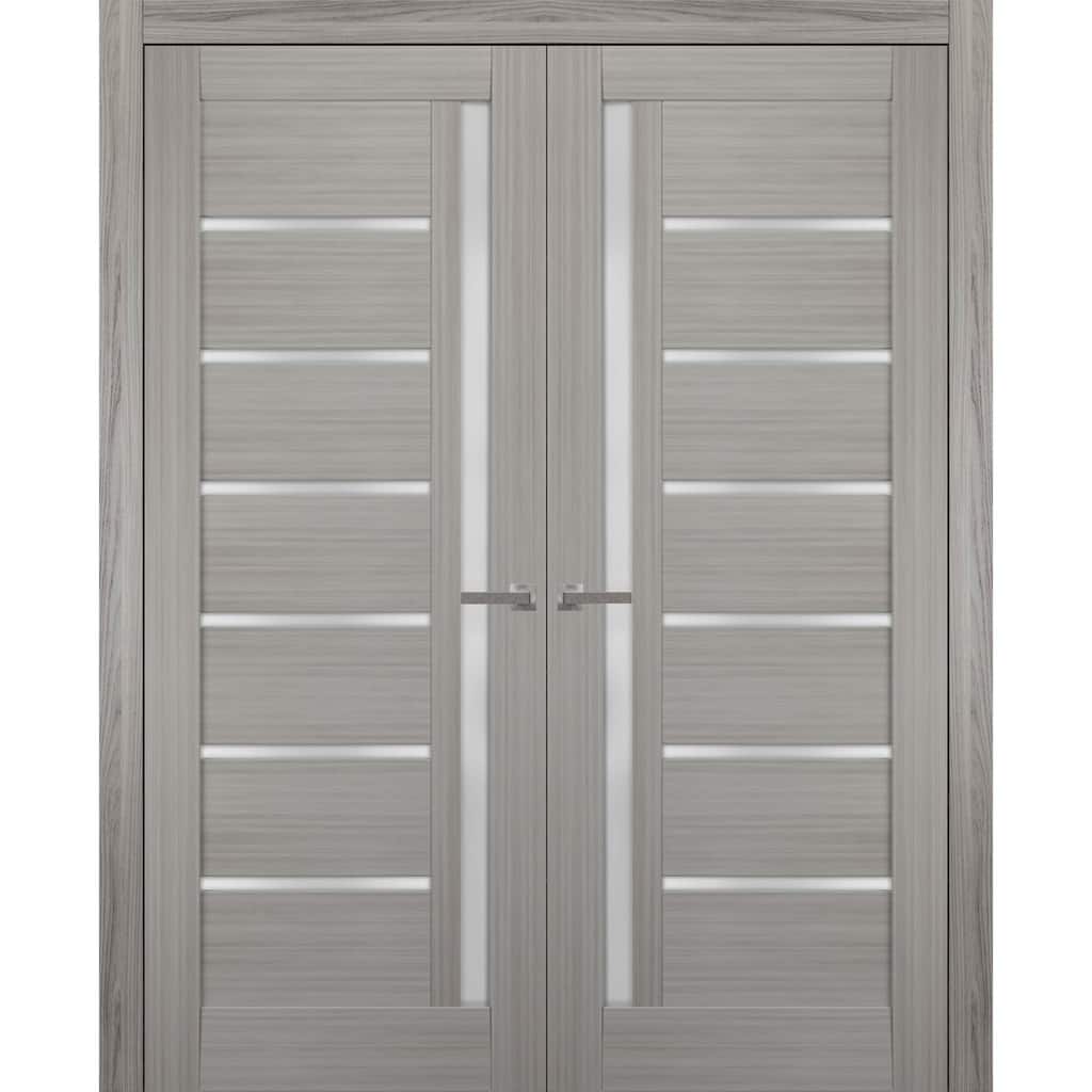 SartoDoors Quadro 4088 | Interior French Doors Double French | Solid Wood w/ Glass | Slab Only | 36x80, Custom
