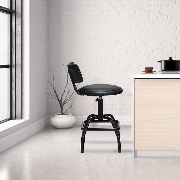 Costway Adjustable Swivel Bar Stool Pu Leather Steel Frame Chair Single On Sale Overstock 25682781
