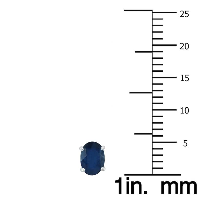 Marquee 14K White Gold 5x3MM Oval Sapphire Earrings