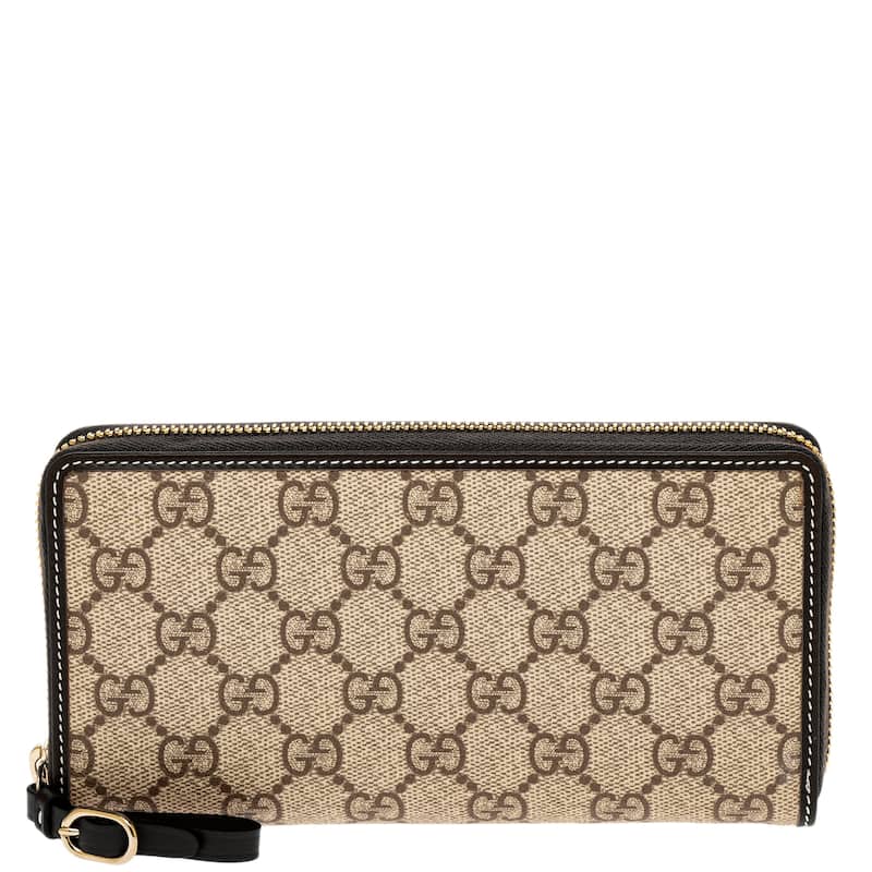 Gucci GG Emblem Zip Around Wallet - Beige