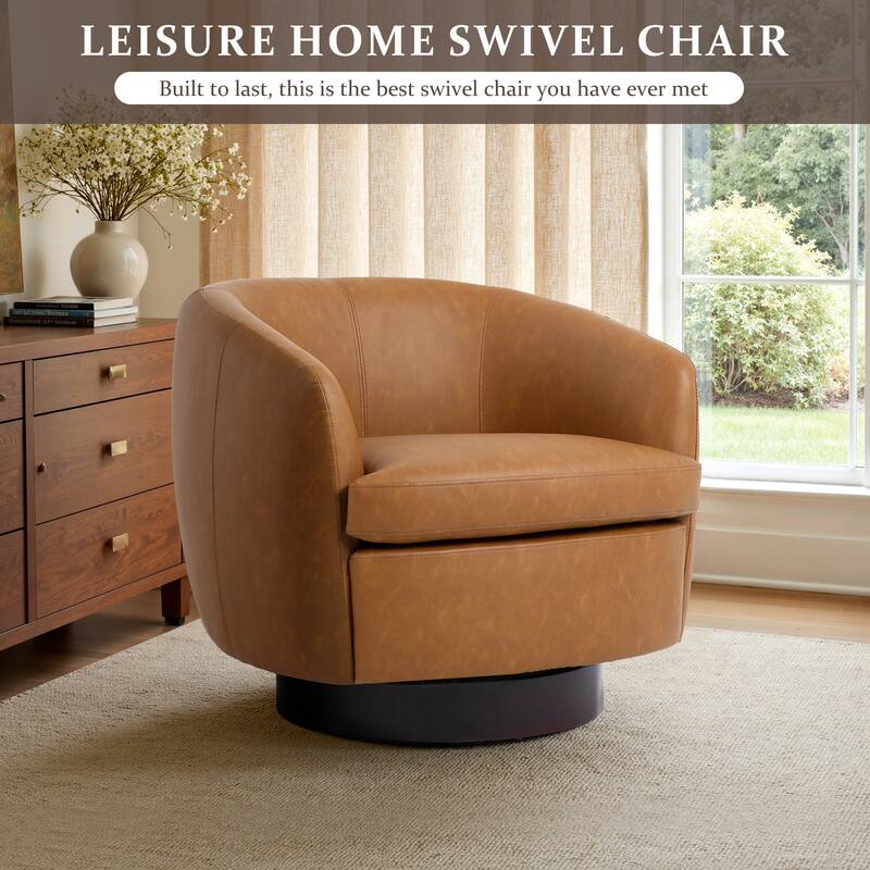 Upholstered Swivel Barrel Chair