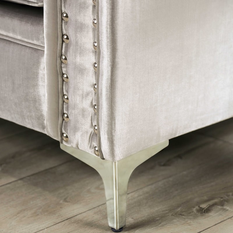 Vynn Transitional Solid Wood Padded Loveseat by Furniture of America