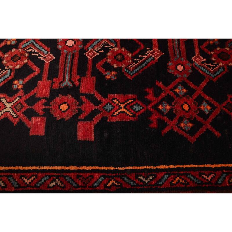 ECARPETGALLERY Hand-knotted Andelz Black, Red Wool Rug - 3'4 x 10'10