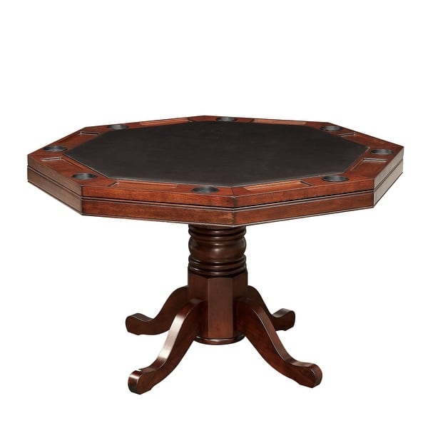 slide 2 of 7, Gary Traditional Cherry Solid Wood Poker Table by Furniture of America Brown