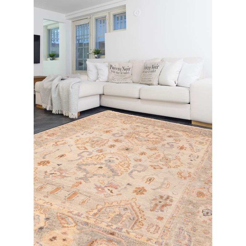 ECARPETGALLERY Hand-knotted Jules Serapi Light Grey Wool Rug - 8'0 x 9'11