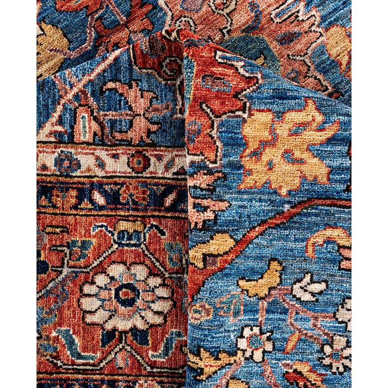Serapi One-of-a-Kind Hand-Knotted Area Rug - Blue - 9' 1" x 12' 3"