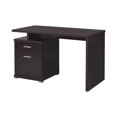 2-Drawer Office Desk With Cabinet in Cappuccino