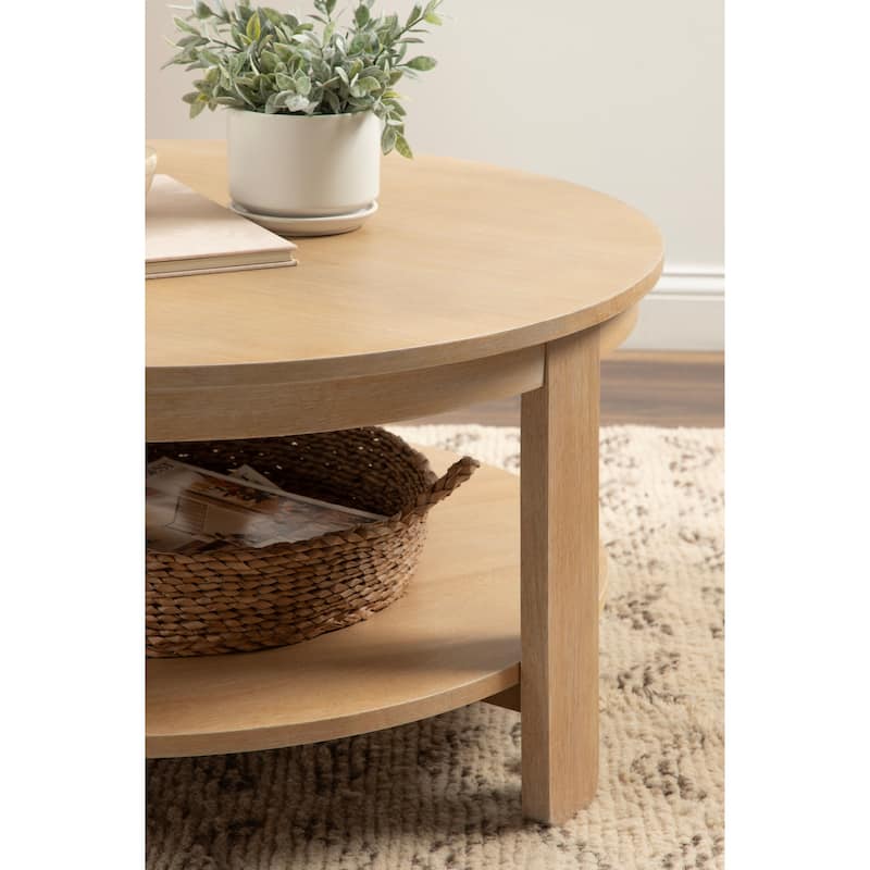 Kate and Laurel Foxford Round Wood Coffee Table