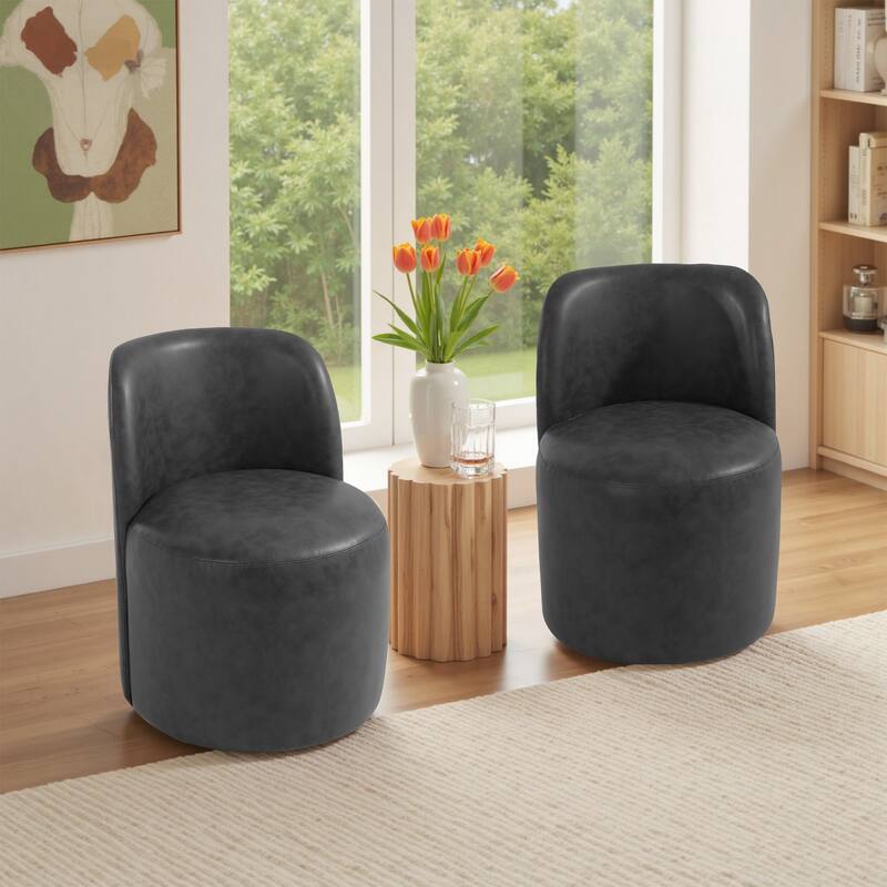 Modern Linen Upholstery Dining Chair Barrel Chair