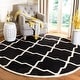 preview thumbnail 13 of 84, SAFAVIEH Handmade Chatham Eppie Modern Moroccan Wool Rug 7' Round - Black/Ivory - Round