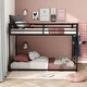 preview thumbnail 1 of 19, Furniture of America Jackson Modern Metal Twin over Twin Low Profile Bunk Bed with Reversible Ladder Black