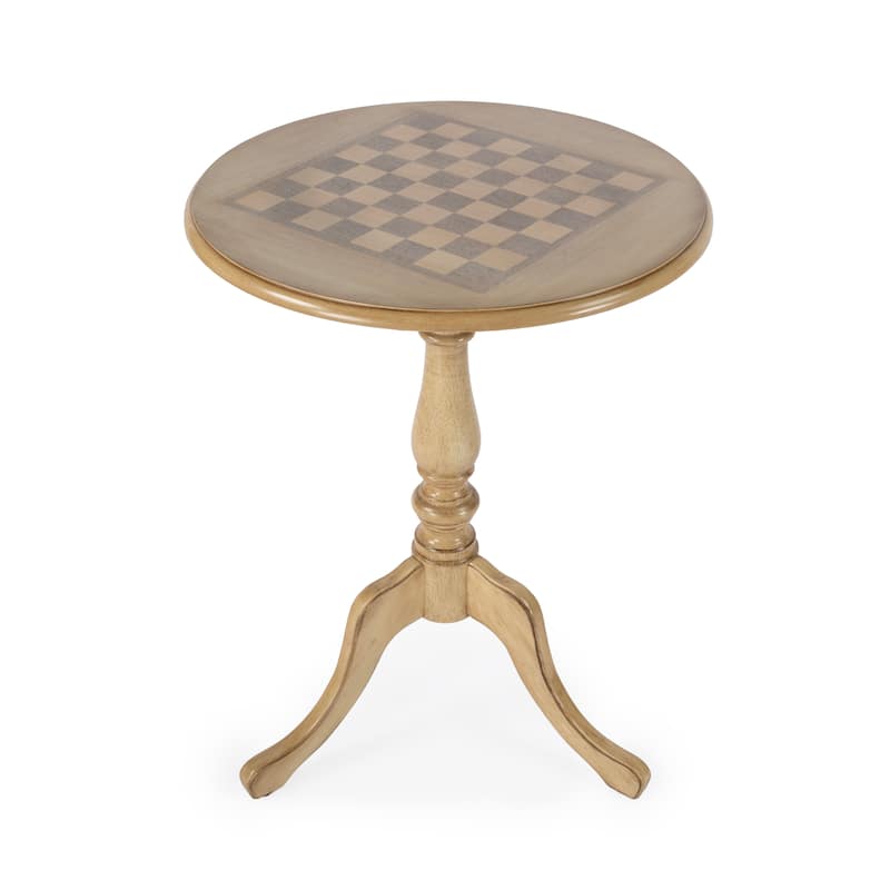 Colbert 22 in. W Round Wood Pedestal Game/Accent Table - Tan