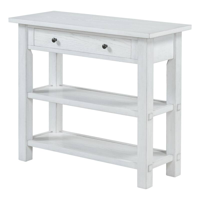 Console Table with Drawer and Two Sturdy Shelves for Entryway, Living Room