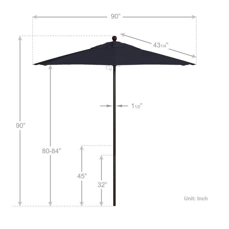 California Umbrella 7.5' Venture Series Patio Umbrella, Bronze Aluminum Pole Fiberglass Ribs Push Lift, Sunbrella Cilantro