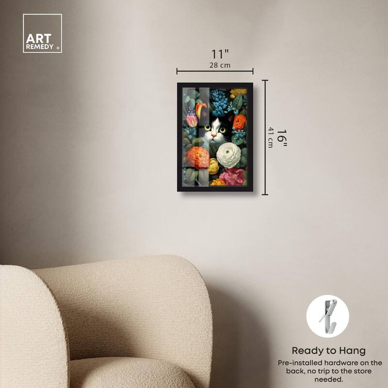 Secret Garden Cat Shadowbox by Art Remedy