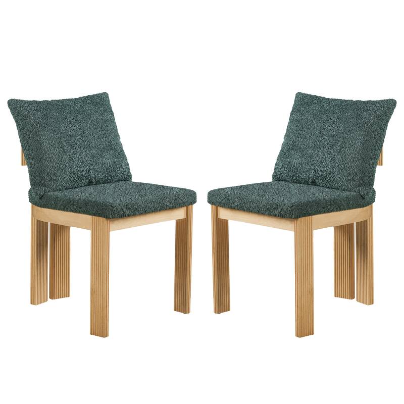 Christopher Knight Home - Modern 20.67" Boucle Upholstered Dining Chairs Set, Ergonomic Contoured Seat & Solid Wood Legs