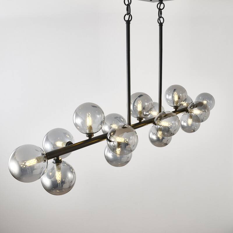 55in Modern Linear Chandeliers Large Pendant Lights Kitchen Island Lighting 16-Light Mid Century Sputnik Chandeliers