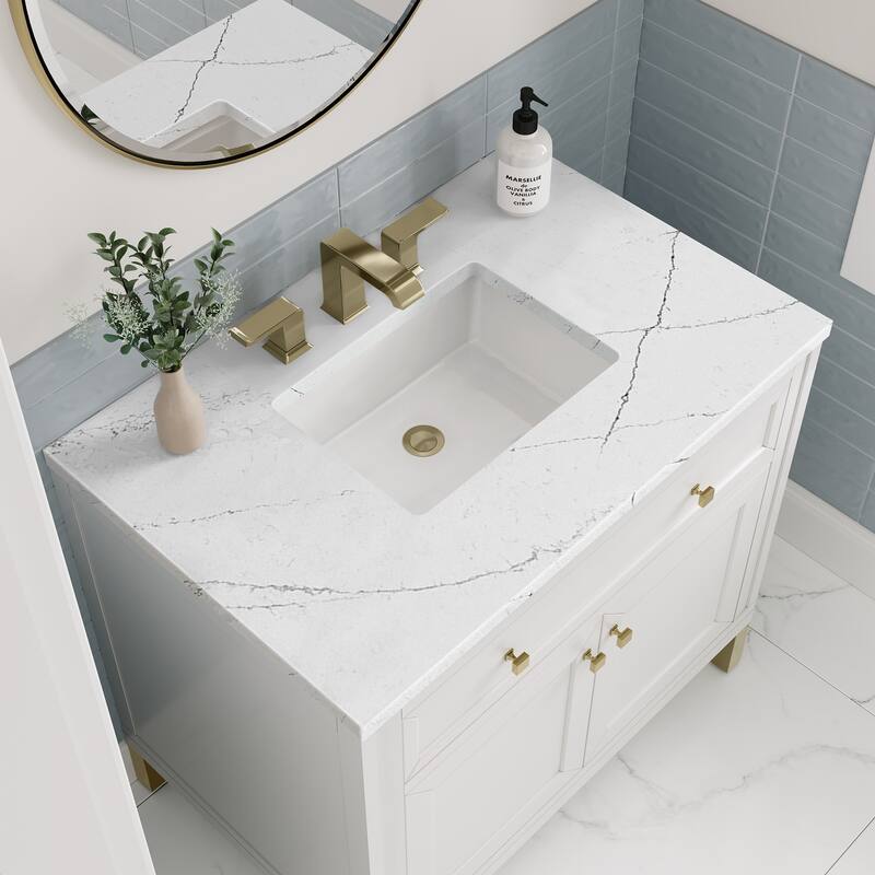 James Martin Vanities Chicago 36" Single Vanity, Glossy White