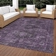 preview thumbnail 47 of 101, Machine Washable Indoor/ Outdoor Global Inver Chantille Rug Plum - 10' x 14'