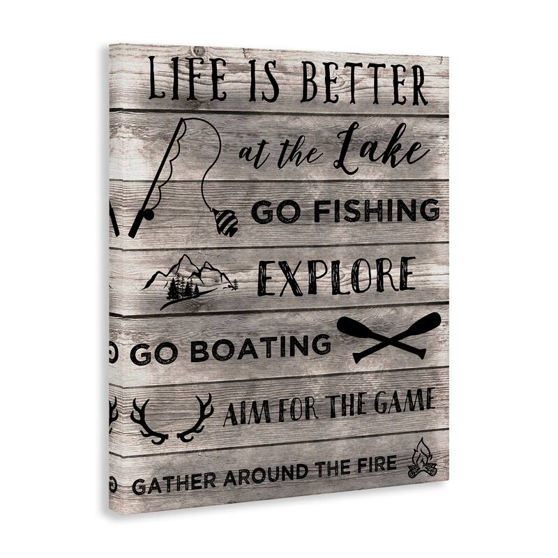 Stupell Lake Activities & Phrases Canvas Wall Art Design By CAD Designs
