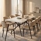 preview thumbnail 66 of 131, Elega Modern Sintered Stone Dining Table Modern Trestle Base Powder-Coated Steel Frame Kitchen Table - 47"-71"