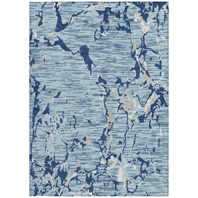 HomeRoots Striped Transitional Rectangle Outdoor Rug