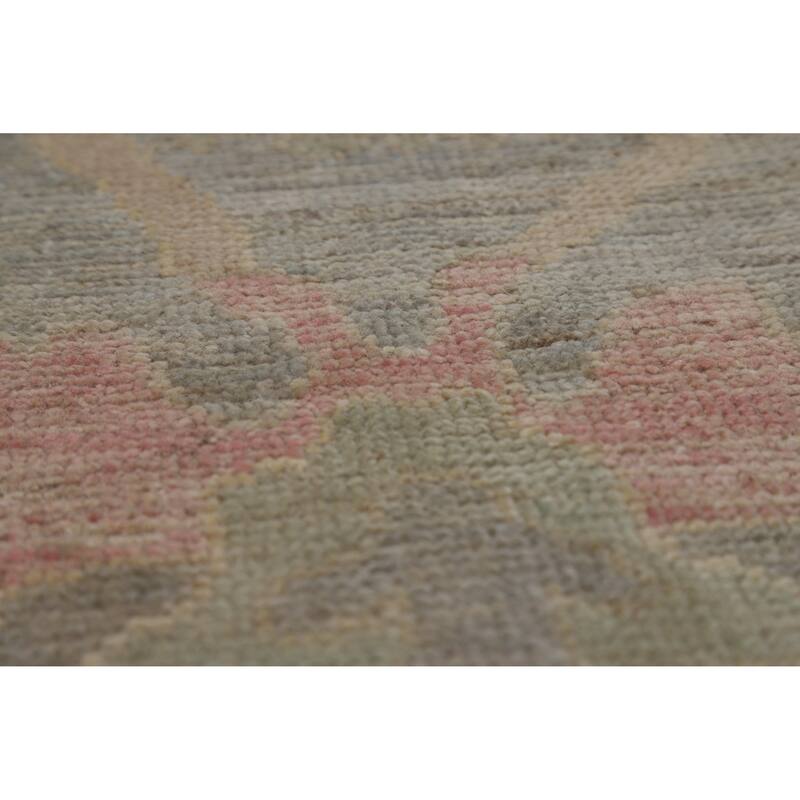 Oushak Turkish Area Rug Handmade Vegetable Dye Grey Wool Carpet - 5'11"x 9'1"