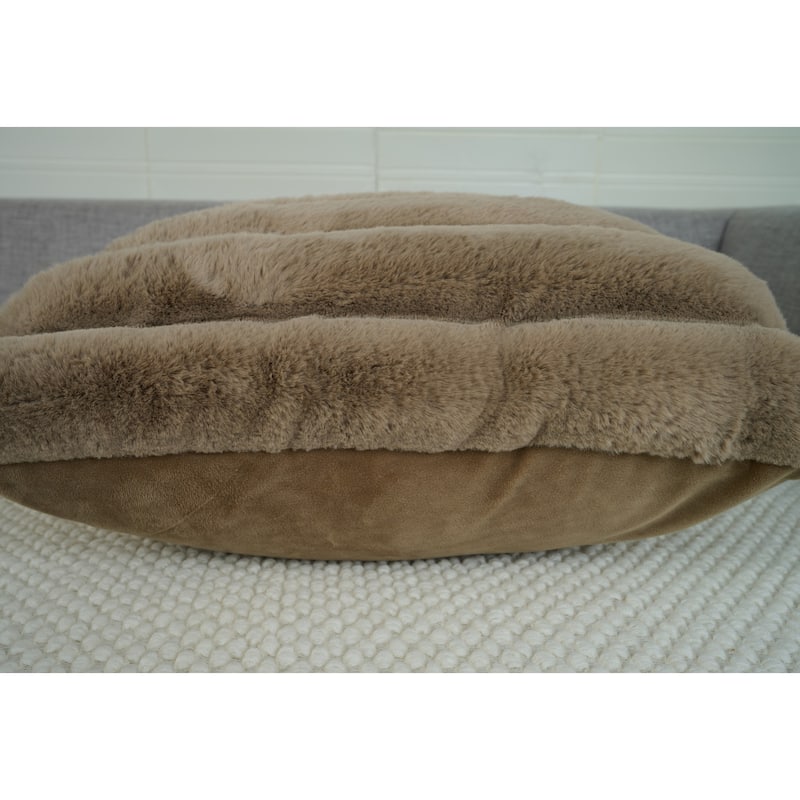 Madrid Collection Ultra Soft Ribbed Faux Fur Throw Pillow