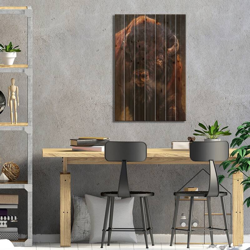 Full Steam Ahead Print On Wood by Mark McKenna - Multi-Color