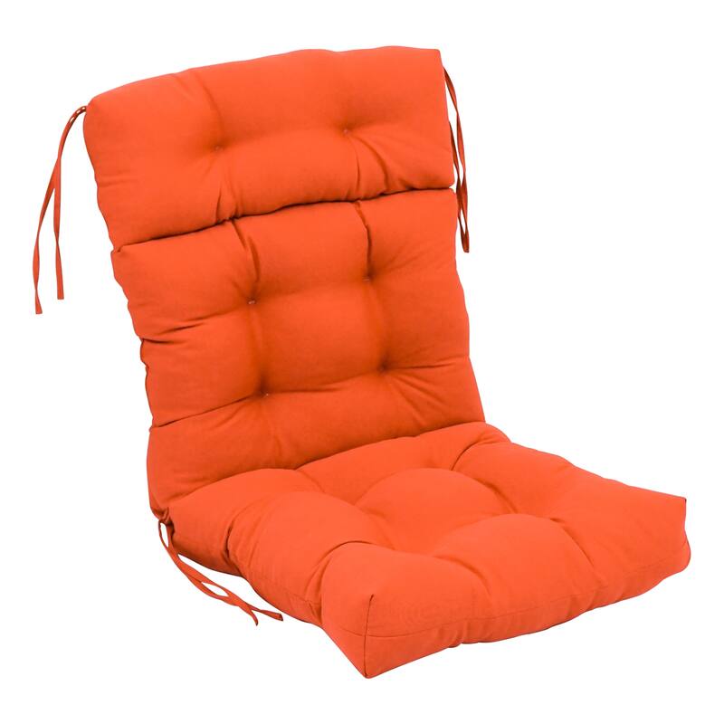 Multi-Section Tufted Twill Seat/Back Chair Cushion (Multiple Sizes) - 20 x 42 - Tangerine Dream