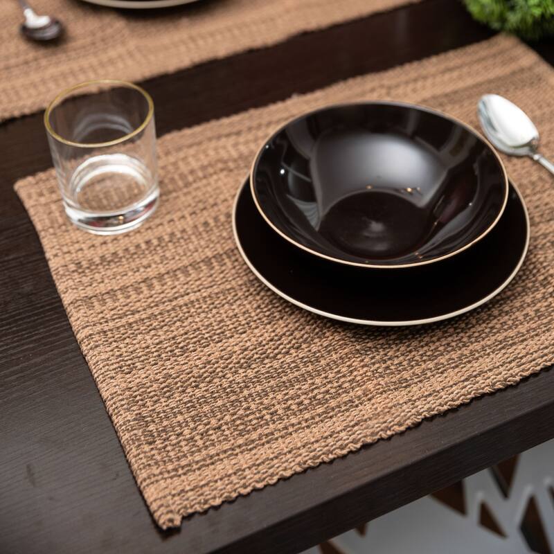 Fabstyles Casual Classic Set of 4 Thick Cotton Heavyweight Placemats - 13"x19"