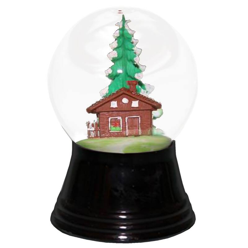 2.5" Black and Brown Perzy Snow Globe Small Chalet Decoration