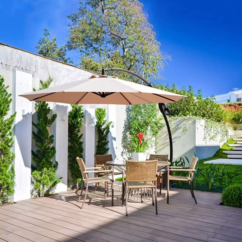 Outdoor Backyard Round Aluminum Cantilever Umbrella