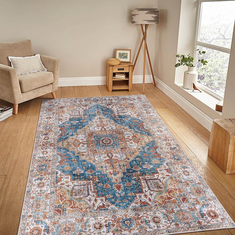 Machine Washable Vintage Bohemia 5'x7' Area Rug