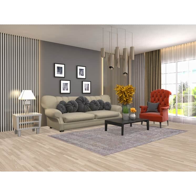 Purple Art & Craft Turkish Area Rug Machine Made Floral Carpet - 5'0" x 8'0"