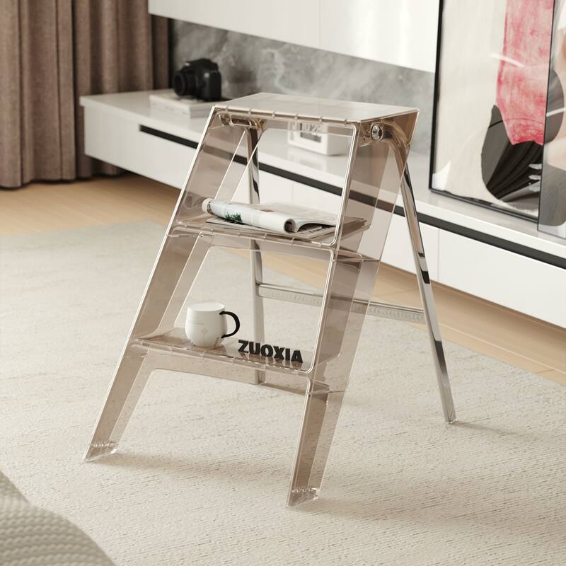 Home folding ladder frame indoor multi-functional thick folding ladder stool simple creative anti-slip edge table ladder frame