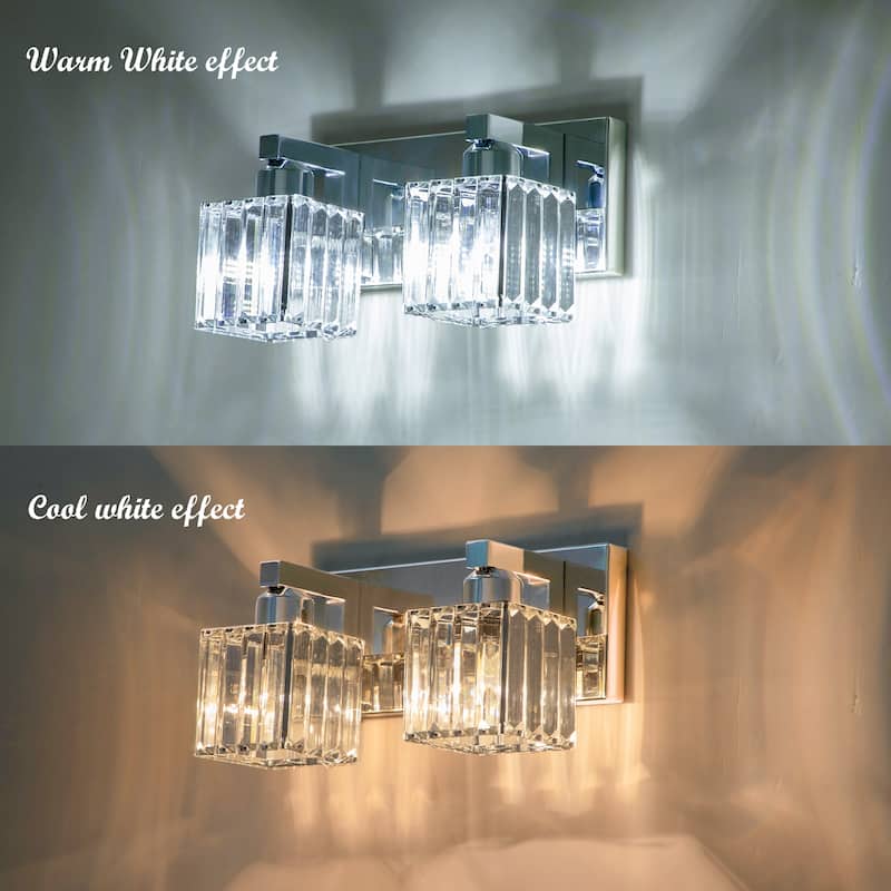 2/3/4/5 Light Bathroom Vanity Light Wall Sconce with Crystal Shade